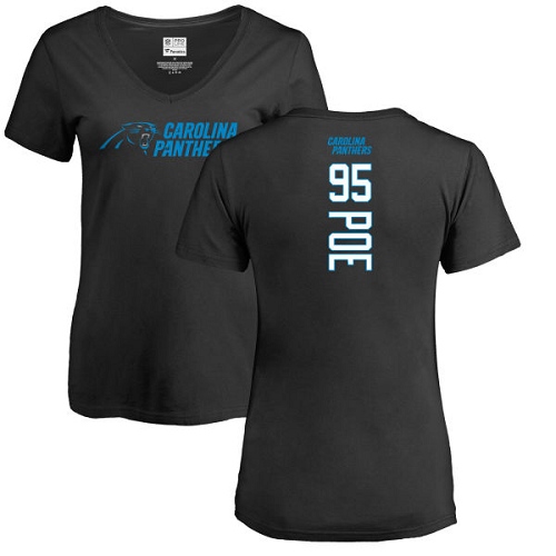 Carolina Panthers Black Women Dontari Poe Backer NFL Football #95 T Shirt